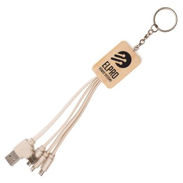 USB-C Rectangle Bamboo and Wheat Straw Charger