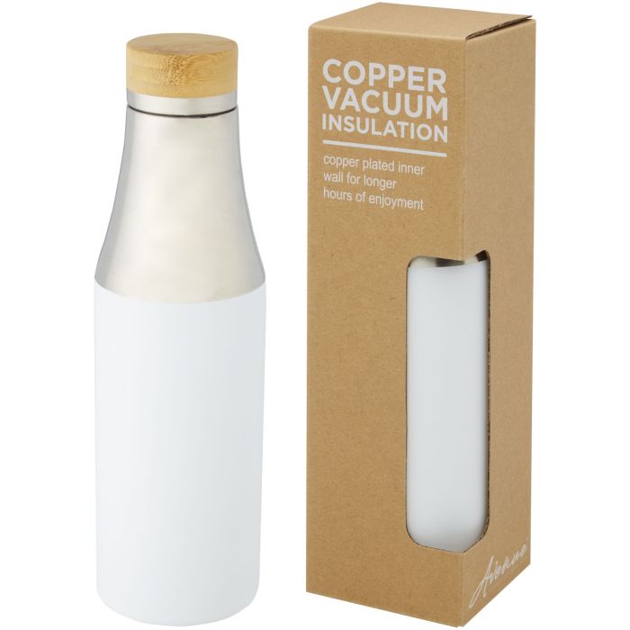 Hulan 540 ml copper vacuum insulated stainless steel bottle with bamboo lid Hulan 540 ml copper vacuum insulated stainless steel bottle with bamboo lid
