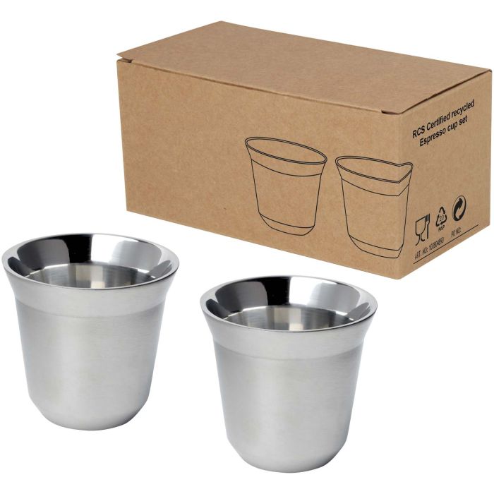 Duo 80 ml RCS certified stainless steel espresso cup set Duo 80 ml RCS certified stainless steel espresso cup set