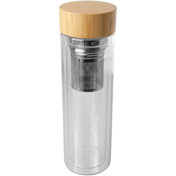 Bailey 400 ml borsilicate glass infuser bottle with bamboo lid Bailey 400 ml borsilicate glass infuser bottle with bamboo lid