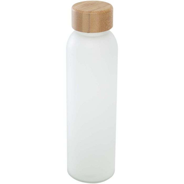 Lume 500 ml matte soda lime glass bottle with bamboo lid Lume 500 ml matte soda lime glass bottle with bamboo lid