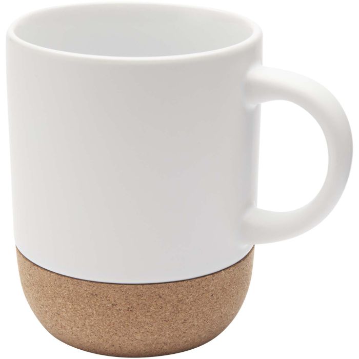 Billie 300 ml ceramic mug with cork details and matt finish Billie 300 ml ceramic mug with cork details and matt finish