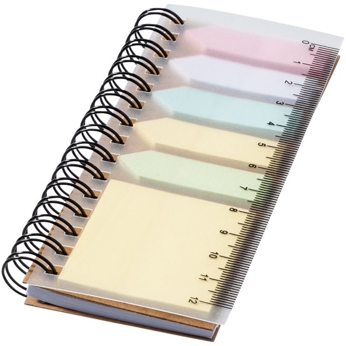 Spinner spiral notebook with coloured sticky notes Spinner spiral notebook with coloured sticky notes