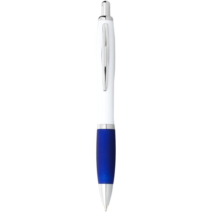 Nash ballpoint pen white barrel and coloured grip (blue ink) Nash ballpoint pen white barrel and coloured grip (blue ink)