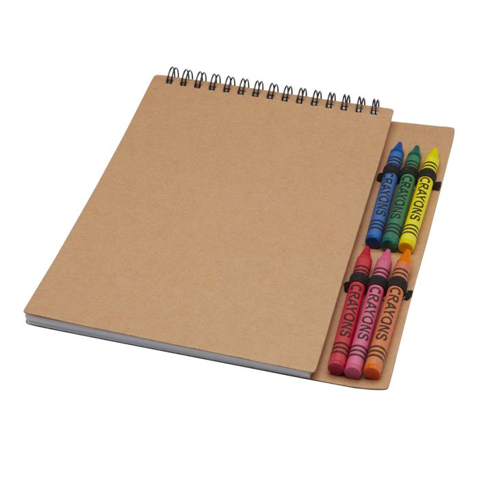 Doodle A5 spiral soft cover notebook and crayon set Doodle A5 spiral soft cover notebook and crayon set