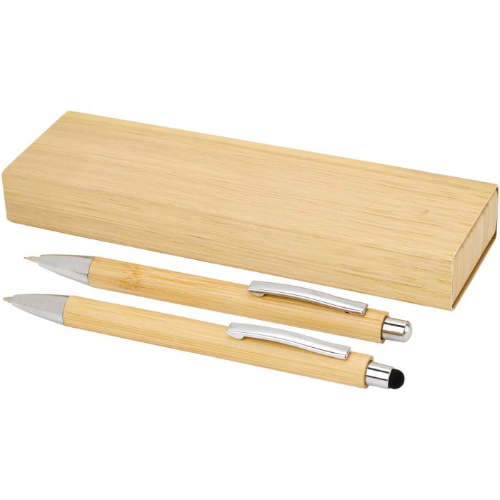 Oblys bamboo ballpoint pen and mechanical pencil set (black ink) Oblys bamboo ballpoint pen and mechanical pencil set (black ink)