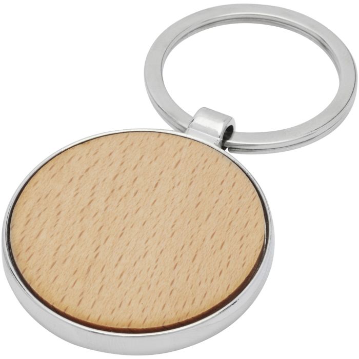 Moreno beech wood round keychain Moreno beech wood round keychain