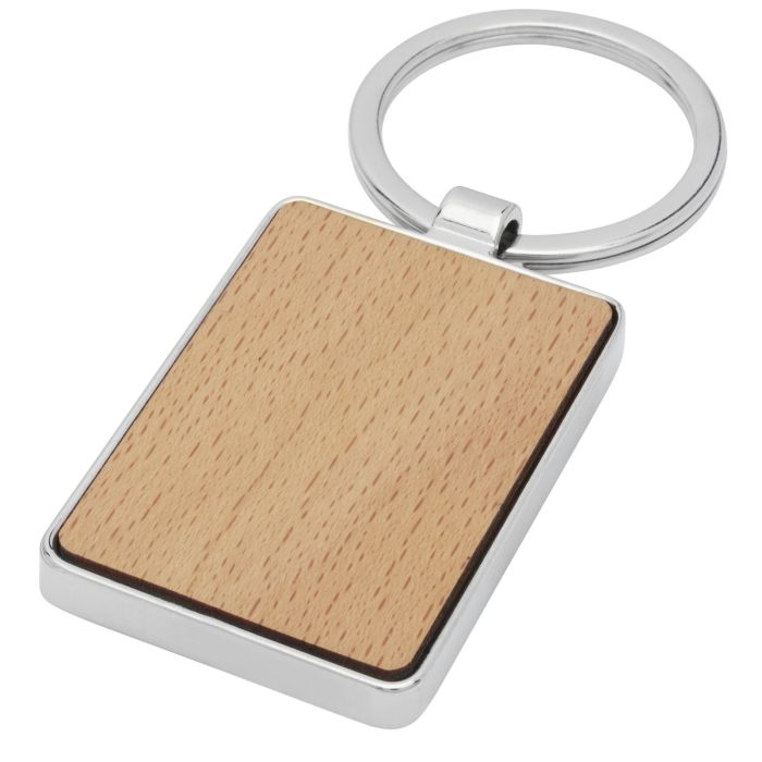 Mauro beech wood rectangular keychain Mauro beech wood rectangular keychain