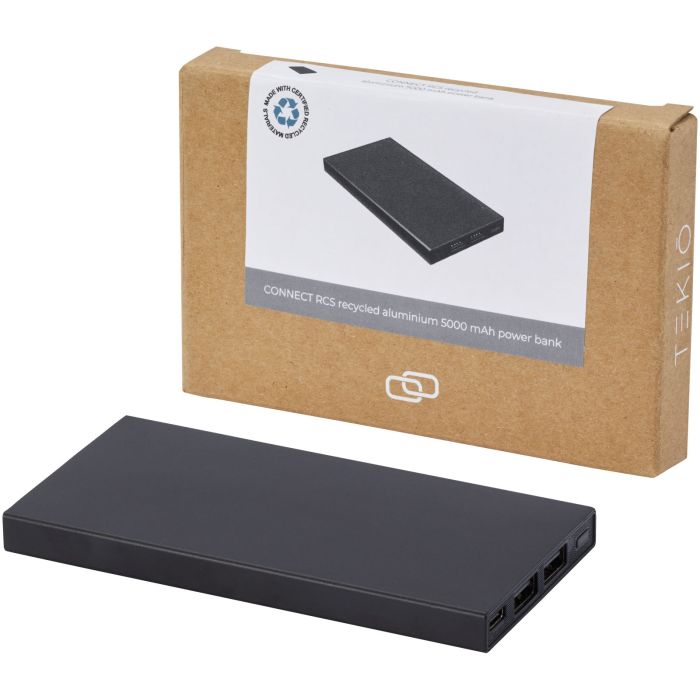 Connect 5000 mAh recycled aluminium power bank Connect 5000 mAh recycled aluminium power bank