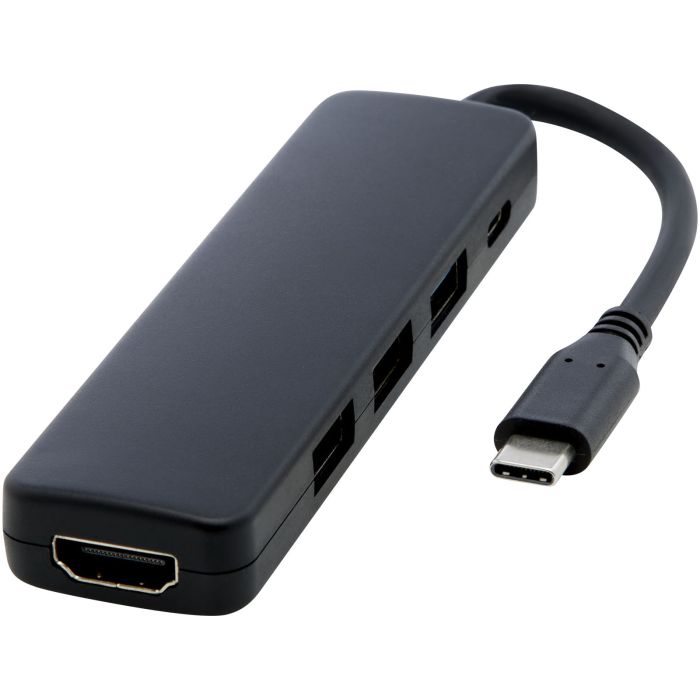 Loop RCS recycled plastic multimedia adapter USB 2.0-3.0 with HDMI port Loop RCS recycled plastic multimedia adapter USB 2.0-3.0 with HDMI port