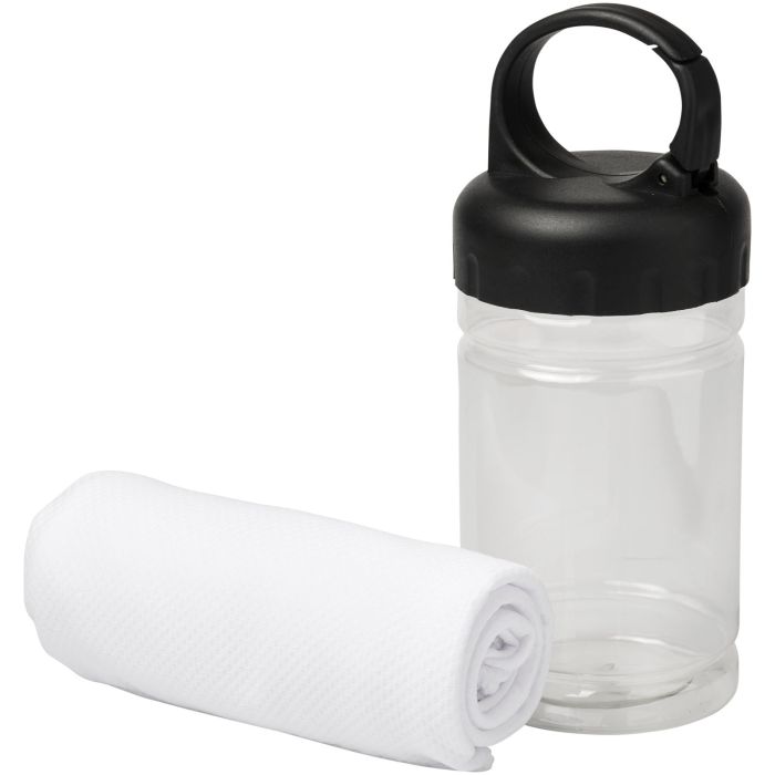 Remy cooling towel in PET container Remy cooling towel in PET container
