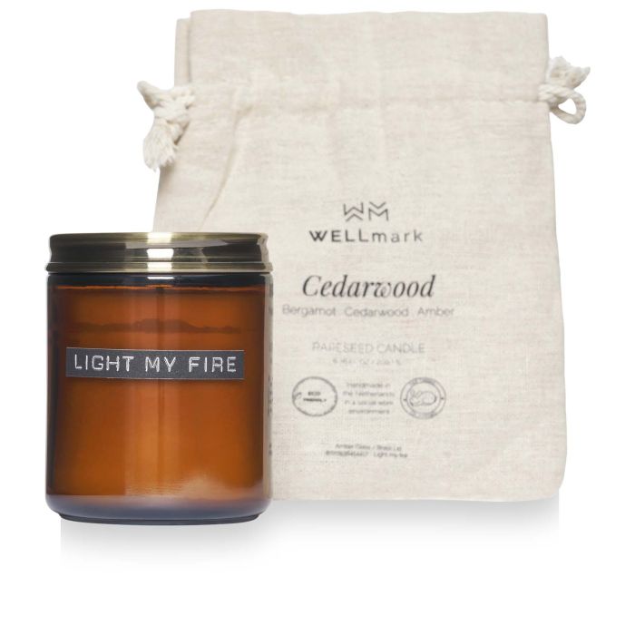 Wellmark cedar wood scented candle medium Wellmark cedar wood scented candle medium