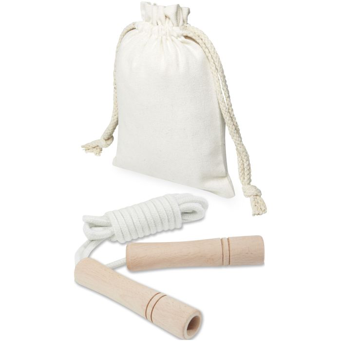 Denise wooden skipping rope in cotton pouch Denise wooden skipping rope in cotton pouch