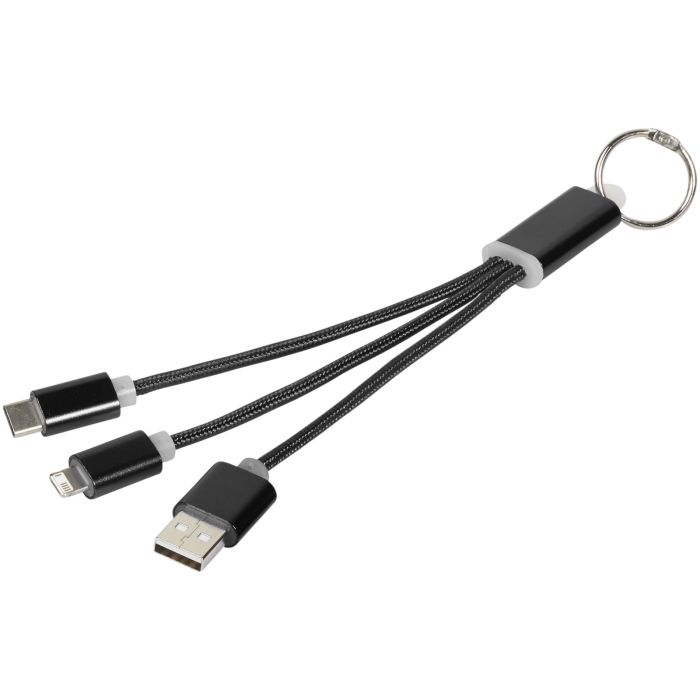 Metal 3-in-1 charging cable with keychain Metal 3-in-1 charging cable with keychain