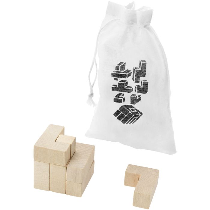 Solfee wooden squares brain teaser with pouch Solfee wooden squares brain teaser with pouch