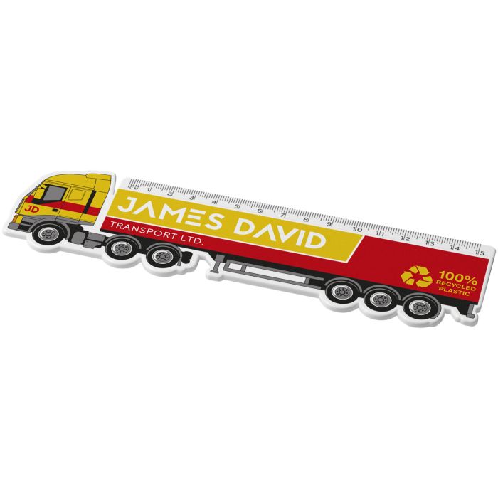 Tait 15 cm lorry-shaped recycled plastic ruler Tait 15 cm lorry-shaped recycled plastic ruler