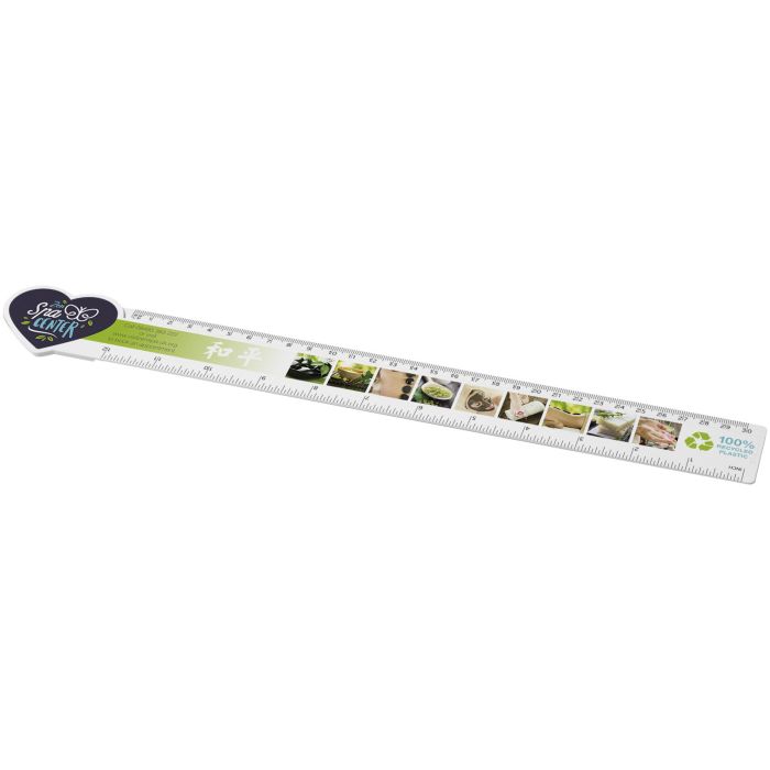 Tait 30cm heart-shaped recycled plastic ruler Tait 30cm heart-shaped recycled plastic ruler