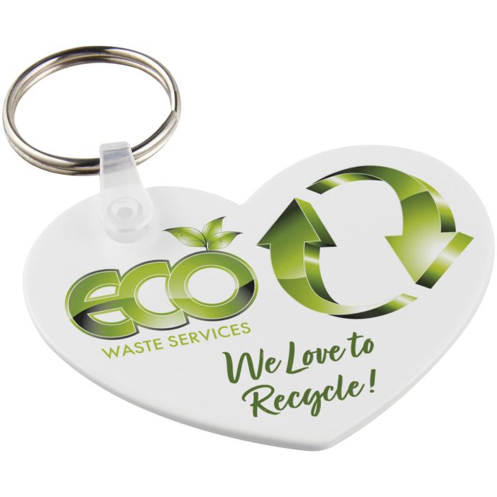 Tait heart-shaped recycled keychain Tait heart-shaped recycled keychain