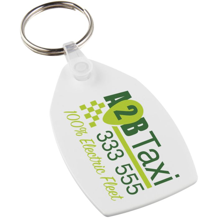 Tait rectangular-shaped recycled keychain Tait rectangular-shaped recycled keychain