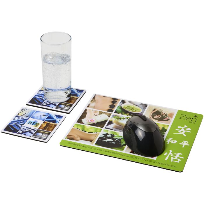 Q-Mat® mouse mat and coaster set combo 3 Q-Mat® mouse mat and coaster set combo 3