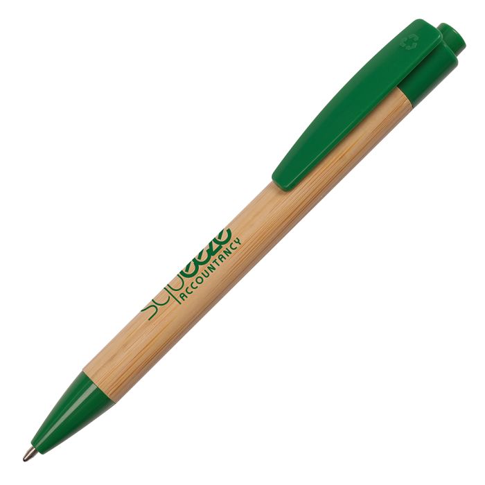 Sumo Bamboo Ball Pen with Recyclable Trim-GREEN Sumo Bamboo Ball Pen with Recyclable Trim-GREEN